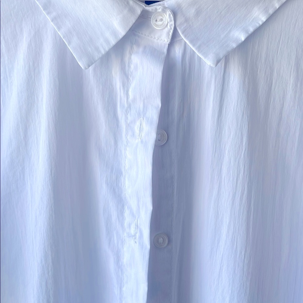 Naked Zebra White Button Down Top with Classic Collar - Picture 6 of 8